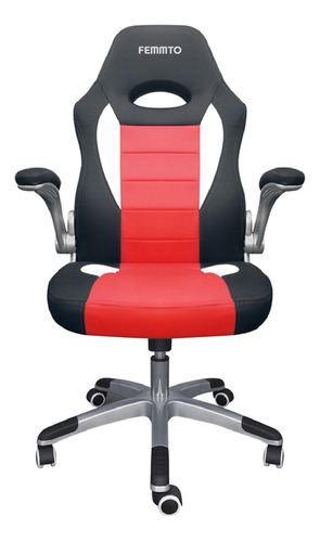 Silla de escritorio Femmto BG001 gamer ergonómica  roja y negra con tapizado de cuero sintético