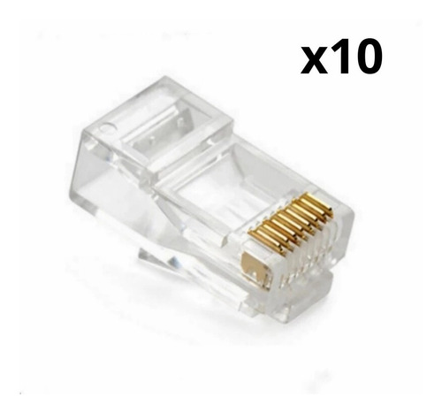 Plug Terminal Conexión Rj45 8 Pines Cable Ethernet Pack-10