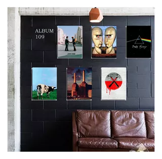 Cuadro Decorativo Pink Floyd Musica Rock Album 6 Piezas