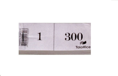 Talonario De Numeros 1-300 P/ Rifa /guardarropa/control