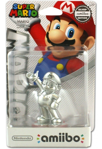 Amiibo Mario Silver Edition Super Smash Bros Nintendo Novo