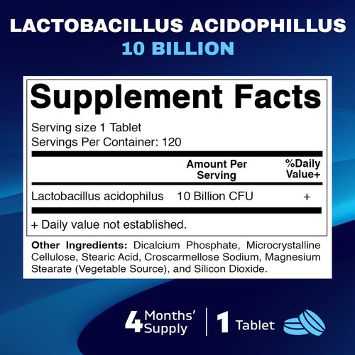 Probiótico Vitamatic Acidophilus - 10 Mil Millones De Ufc -