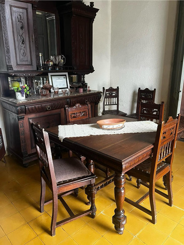 Muebles Antiguos Estilo Enrique Il, Conjunto De Comedor 