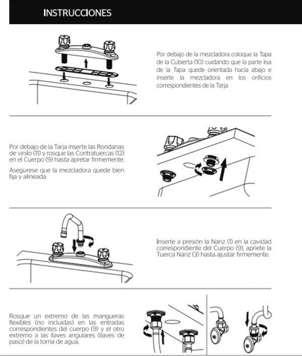 Imagen 10 de 10 de Mezcladora Para Fregadero Flexible Llave Cocina Cuerpo Latón