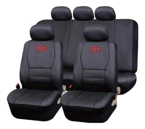 Cubreasiento Funda Eco Ecocuero Negro Kia Logo Bordado