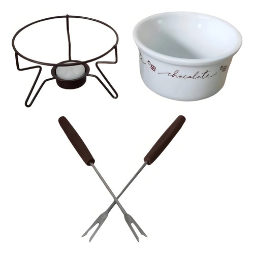 Aparelho De Fondue De Chocolate Porcelana 5 Peças Forma Inox
