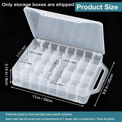 Organizador De Costura Dupla Face Com 46 Grades, Bobina