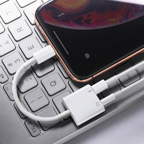 Imagen 9 de 9 de Splitter Lightning Carga Jack Miniplug 3.5mm iPhone iPad