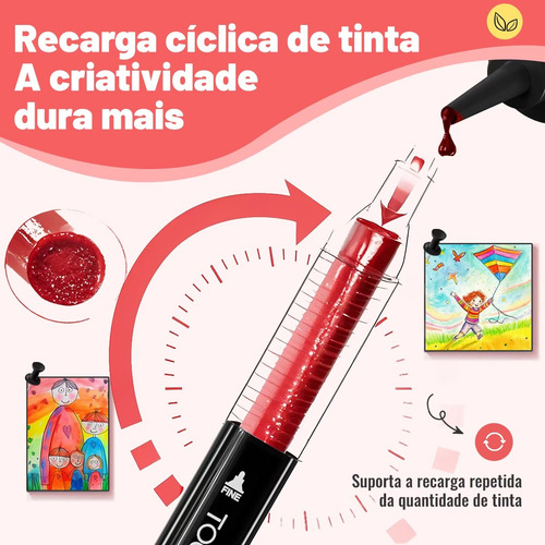 Kit 120 Cores Conjunto Caneta Marcador Canetinha Ponta Dupla