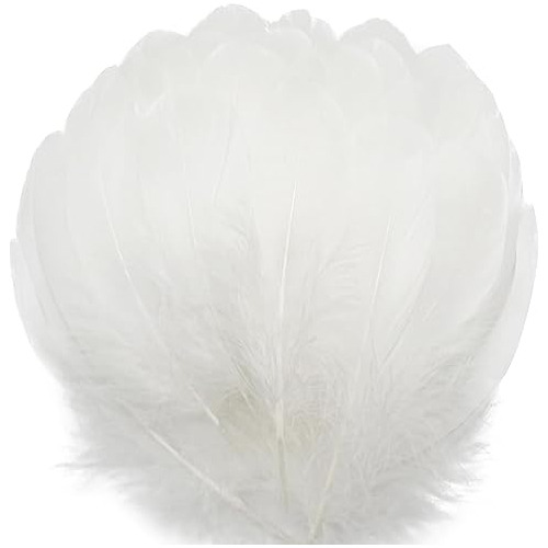 100 Uds Plumas De Ganso Sueltas Blancas De 5-7 Pulgadas Para