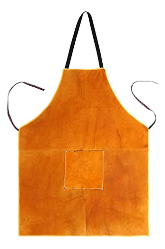 Heavy Duty Welding Apron Leather Work Shop Apron With 2...