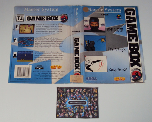 Encarte Original Tectoy - Gamebox - Lutas - Master System