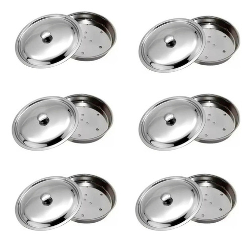 Set  X 6 Moldes Para Hamburguesas 10 Cm Acero Inox Carol