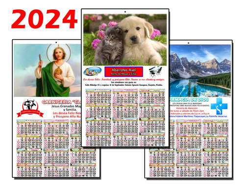 100 Calendarios 2021 Santoral Personalizado 21x34cm Opalina