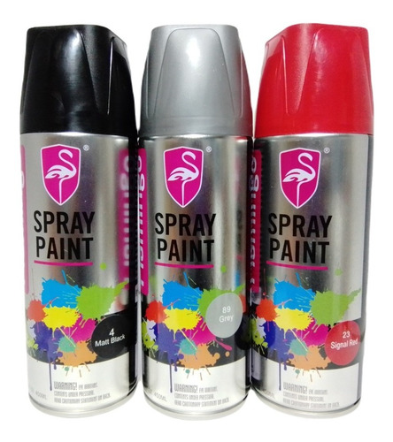 Spray Pintura Negro Mate/gris/rojo Señal