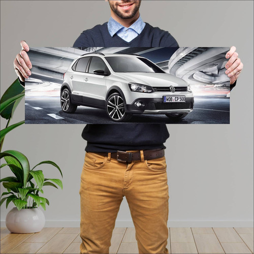 Cuadro 30x80cm Auto 2012 Volkswagen Cross Polo U 781