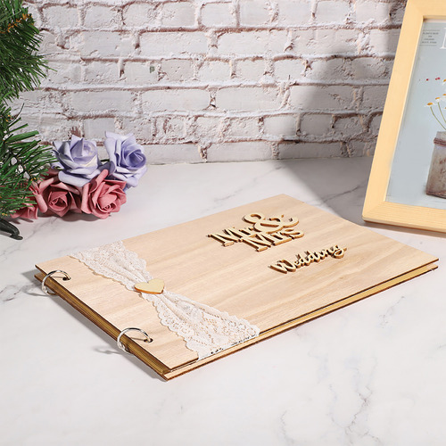 Libro De Visitas, Innovador Álbum De Boda De Madera, Artesan