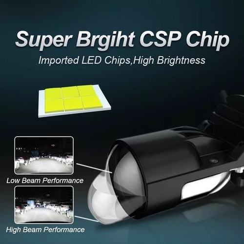 Par De Cañones Elípticos Ultra Super Led H4 Con Doble Aument