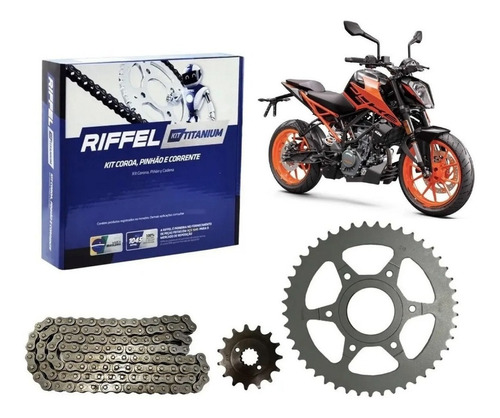 Kit De Transmision Riffel Ktm Duke 200 6 Agujeros En Rpm1240