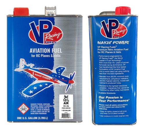 Vp Powermaster 15% Nitro 18% Oil Combustible Para Avión Gas