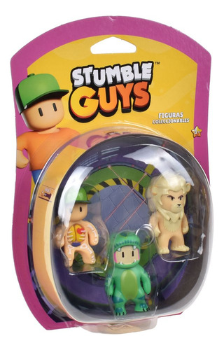 Pack 3 Figuras 5 Cms Stumble Guys - T-rex Guy