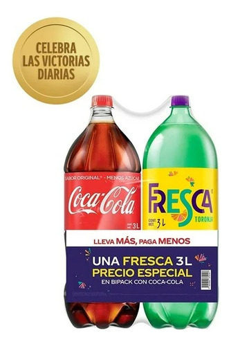 Refresco Coca Cola Sabor Original + Fresca Sabor Toronja 3 L