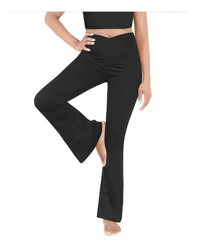 Pantalones De Yoga Elásticos Casuales Pantalones Acampanados