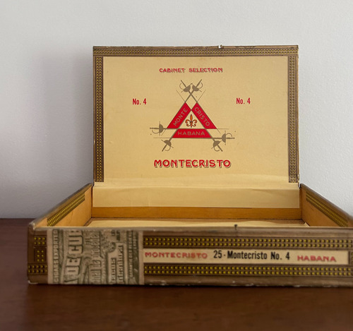 Caja Original De Madera Habanos Montecristo N° 4 Vacía - Cub
