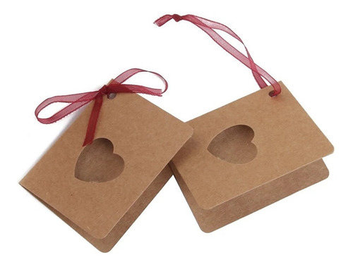 10 Tarjetas Invitaciones Decoración Fiesta Corazón Boda Kraf