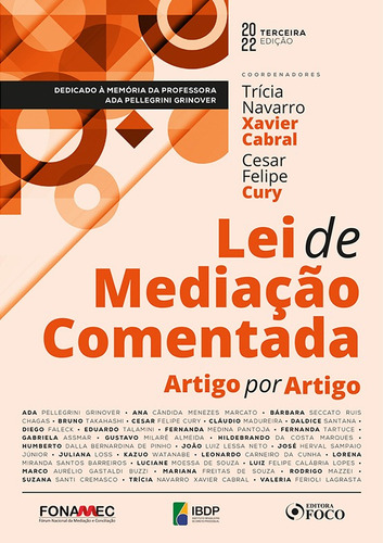 Lei De Mediação Comentada Artigo Por Artigo - 3ª Ed - 202, De Valéria Ferioli Suzana Santi; Lagrasta. Editora Foco Juridico, Capa Mole Em Português