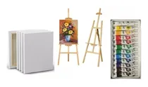 Comprar Pack\u002Fset De 3 Bastidores, Atril 90cm Y 12 Pintura+pinceles