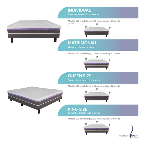 Colchón Memory Foam Good Individual