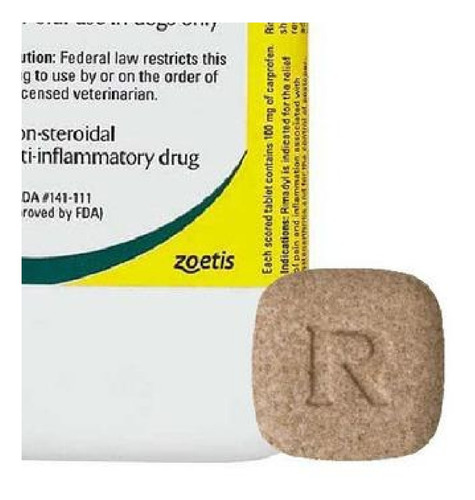 Imagen 1 de 3 de Rimadyl 100mg Antinflamatorio No Esteroideo X 1 Comprimido