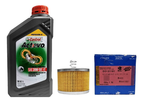 Kit Service Filtro Aceite Castrol 20w50 Bajaj Rouser 135 Gm!