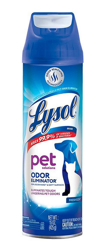 Eliminador de Olores Lysol Pet Solutions Aerosol Desinfectante 425g