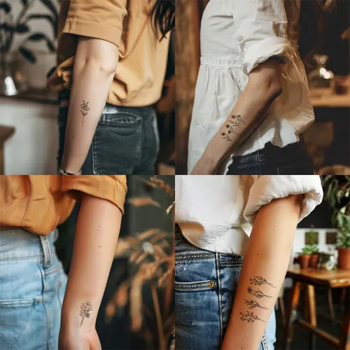 Tatuajes Temporales De Flores Pequeñas Para Mujeres Y Niñas,