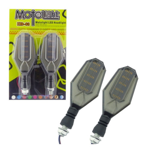 Set De 2 Luces Intermitentes Duo Color Para Moto, 10 Led 12v