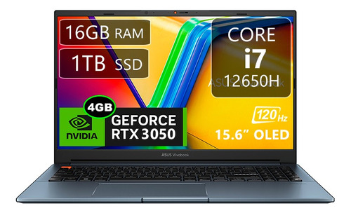 Asus Vivobook Pro K6502 Oled, Ci7-12650h, 16gb, 1tb, Rtx3050