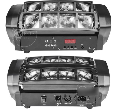 8x Mini Moving Spider Beam 8 Leds Osram Rgbw 5w Dmx Dj Festa