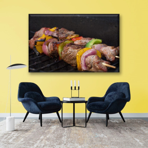 Cuadro Canva Decorativo Brocheta Con Carne 60x40 Cm