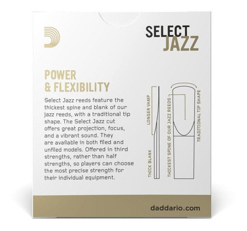 Palheta Sax Soprano 3s (10 Unidades) D'addario Select Jazz