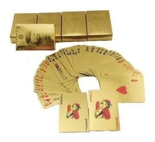 Baralho Dourado Preto 24k Poker Truco Cartas Jogos