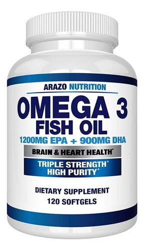 Arazo Omega 3 Aceite De Pescado 120 Cápsulas Epa+dha Sabor Sin Sabor