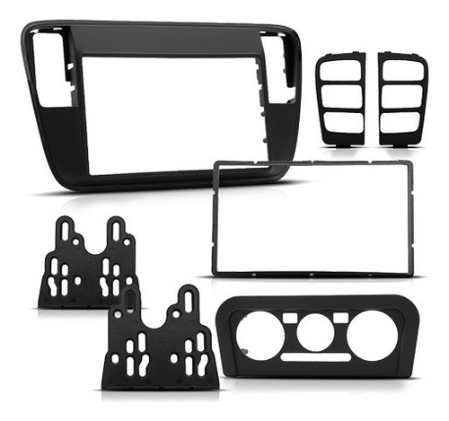 Moldura Painel Central 2 Din Mp5 Dvd Volkswagen Vw Up 2014 à 2017 Preta Expex Epx 320 Ap 1046