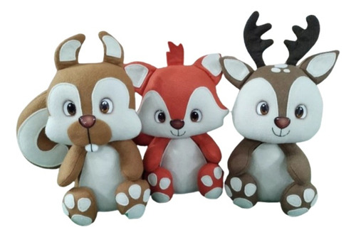Kit 3 Bichinhos Em Feltro Floreta/bosque Encantado