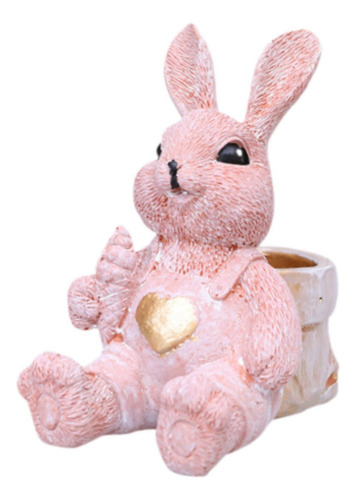 Estatuilla De De Pascua, Escultura De Animal De Resina, Rosa