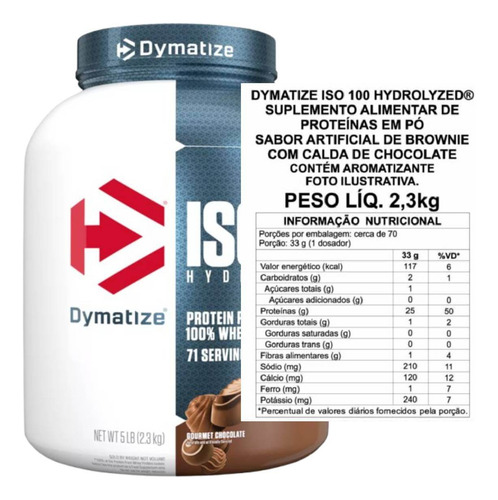 Whey Importado Iso 100 Dymatize 2,3 Kilos Vários Sabores