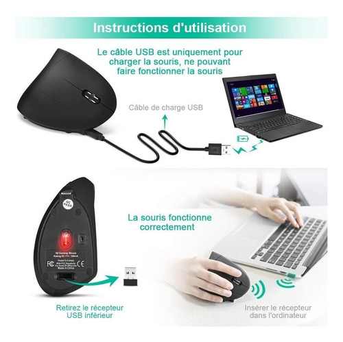 Mouse Vertical Sem Fio Com Design Ergonômico