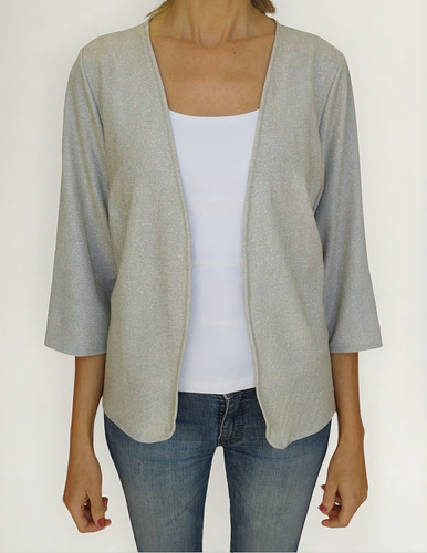 Saco Chaqueta Tolera Torera Spolverino Noche Fiesta Mujer Champagne Xxl