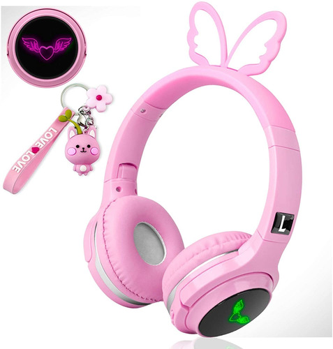 Auriculares Inalambricos Para Ninos Bluetooth | Rosa Alas